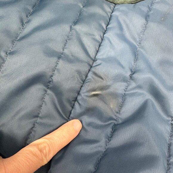 Vintage Vest Sears WorkN Leisure Quilted Nylon Blue Zip Up Pockets Retro 70s XL? - Picture 5 of 11